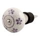 Purple Floral Crackle Ceramic Wine Stopper